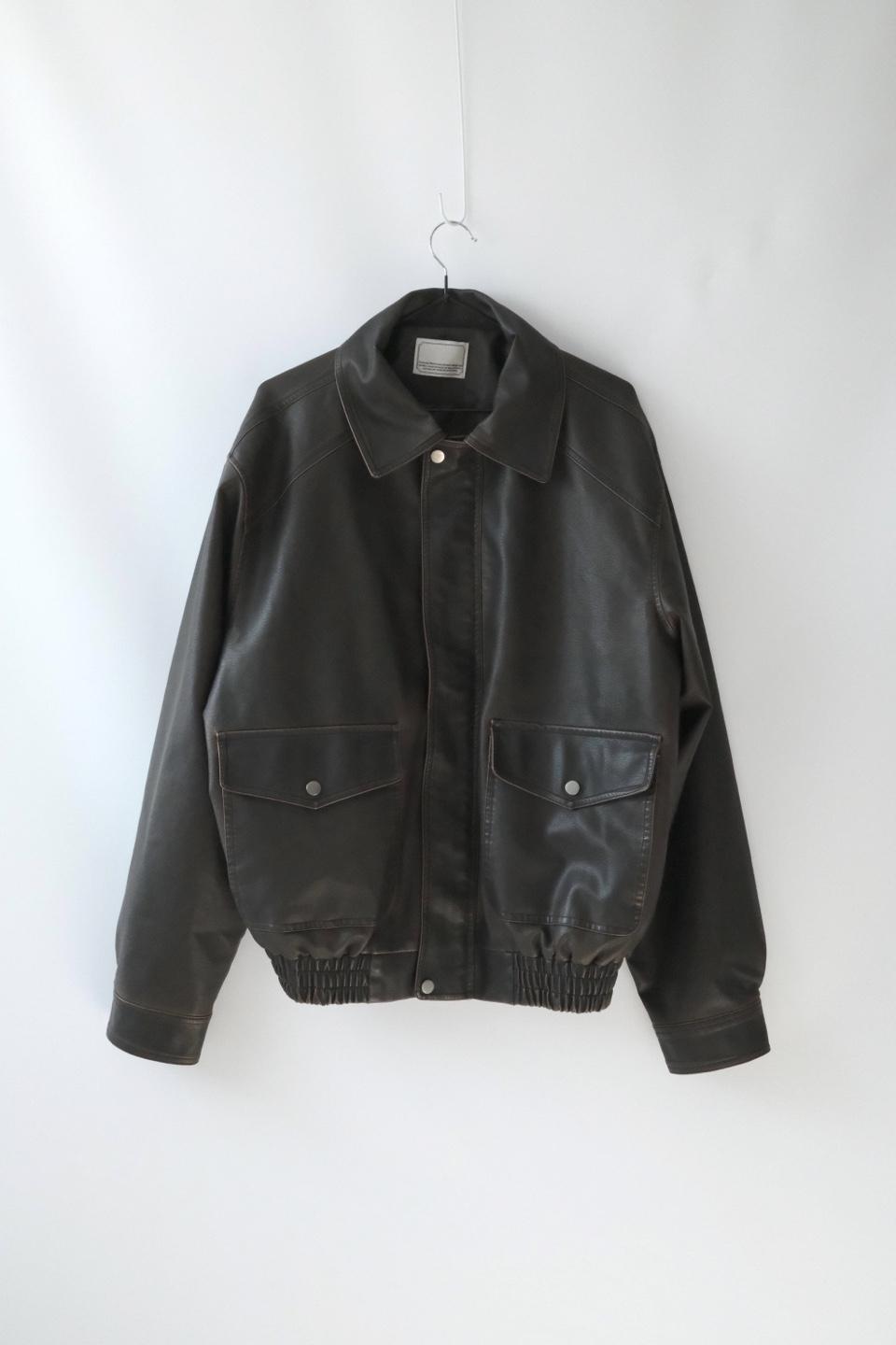 딥브라운 워싱 레더자켓