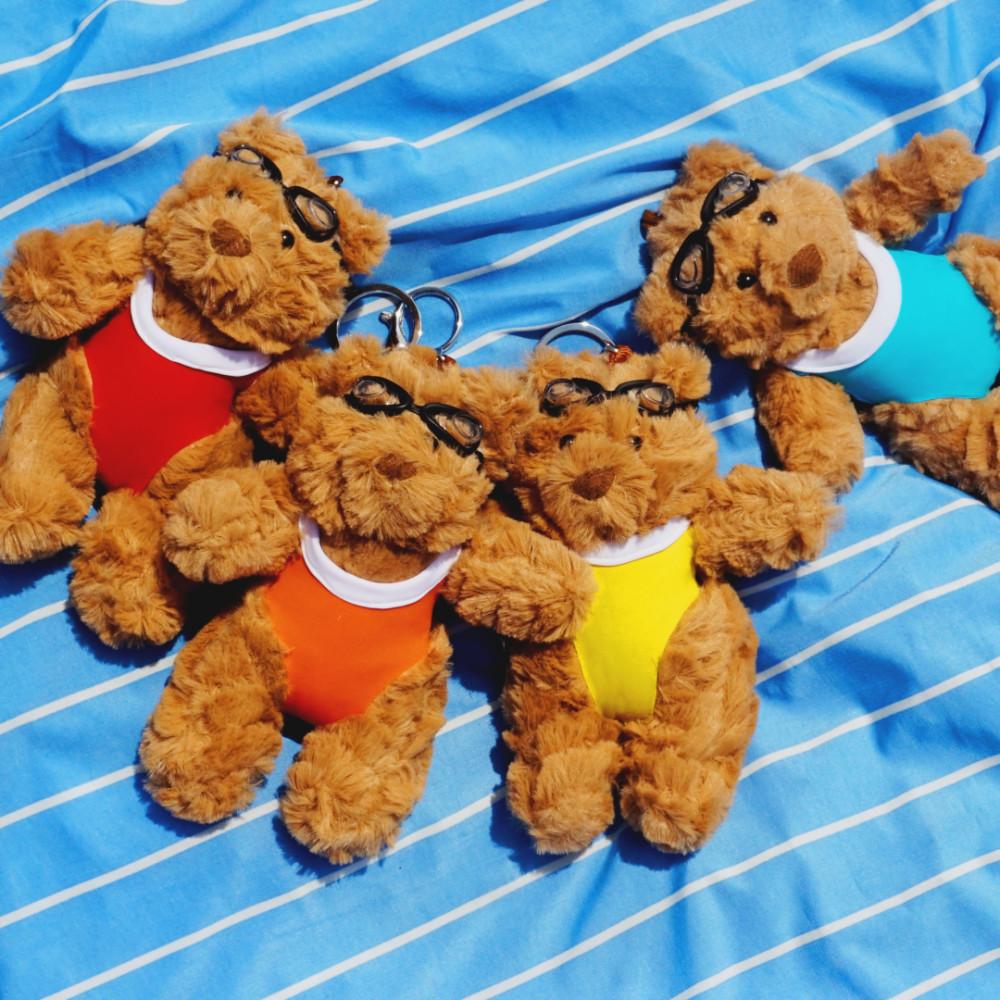 수영가방 인형키링 수영장굿즈 오리발 백꾸 곰돌이키링 하비베어 mupik