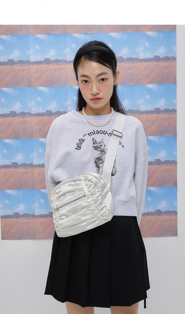 Luna shirring cross bag (ivory)