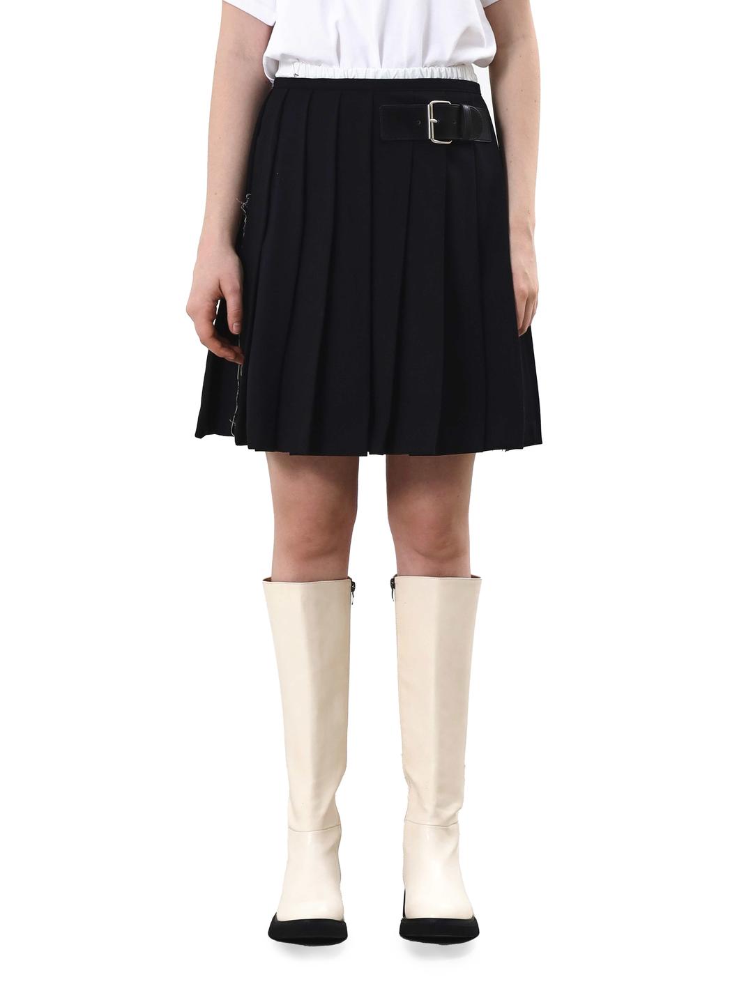벨티드 플리츠 스커트 [BLACK]