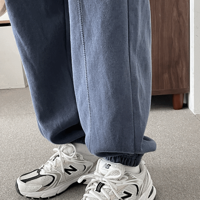 [~4XL/4가지사이즈!]소재좋은 피그먼트 와이드 조거팬츠(기모)