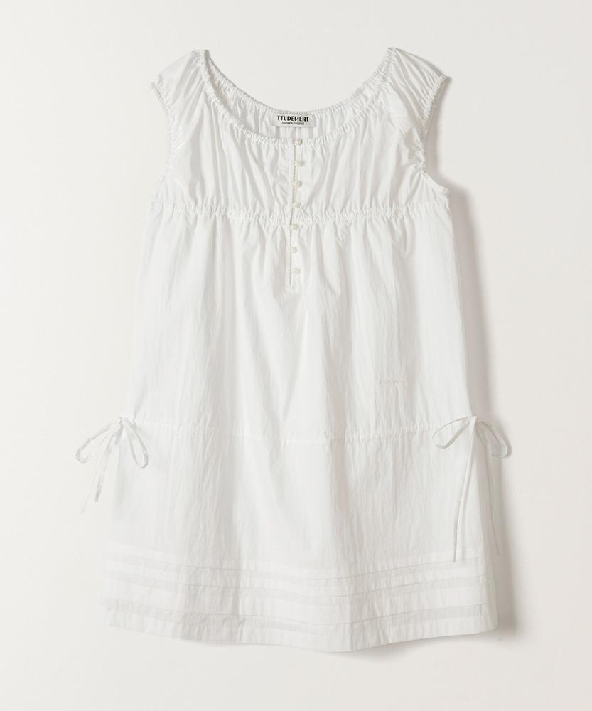 SHIRRING BABY DOLL DRESS WHITE