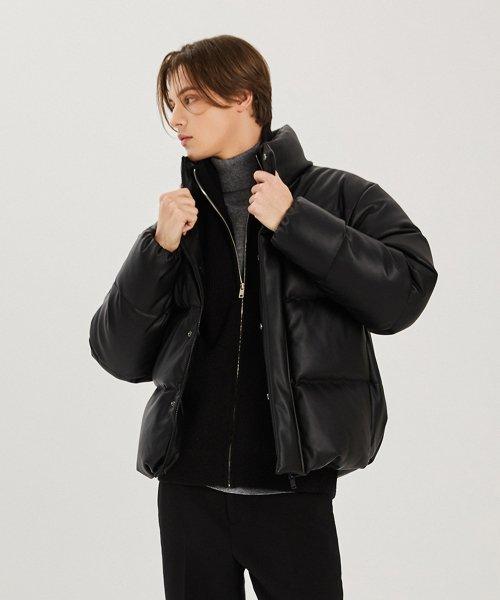 애드호크(ADHOC)  남여공용 에코레더 숏 푸퍼 다운 (BLACK) (HZADO80-39) - 사이즈 & 후기 | 무신사