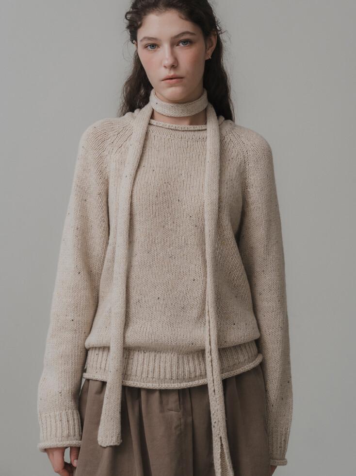 Butter nep muffler knit (oatmeal)