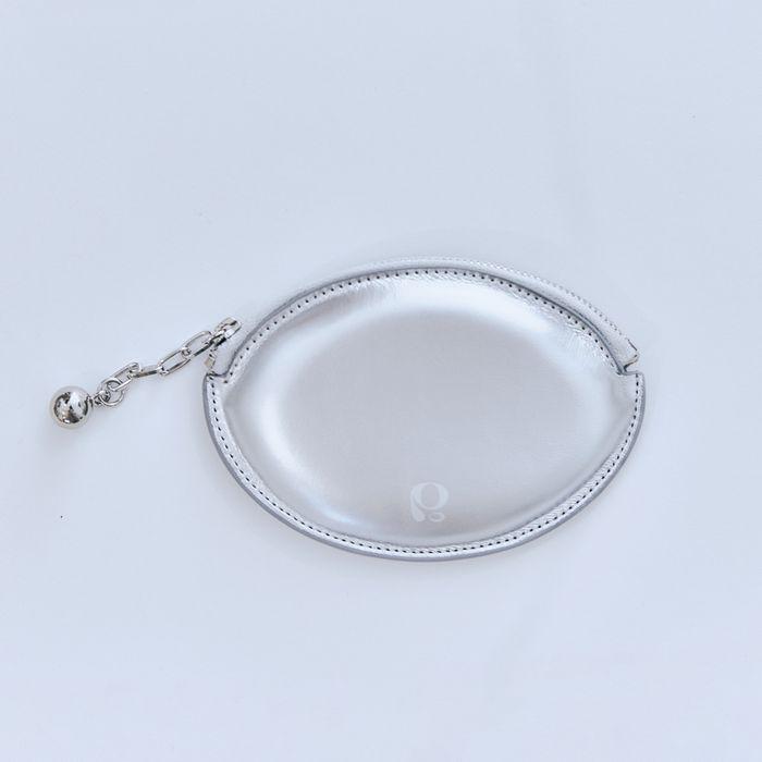 ball chain egg card wallet (silver)