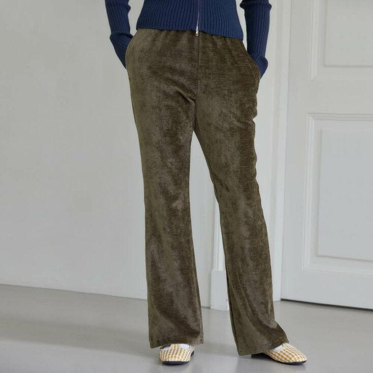SLIM BOOTSCUT BANDING PANTS_KHAKI