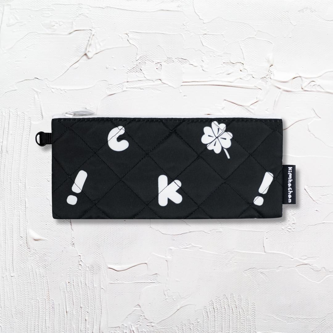 PADDED LUCKY HONE PENCIL POUCH 필통 - BLACK