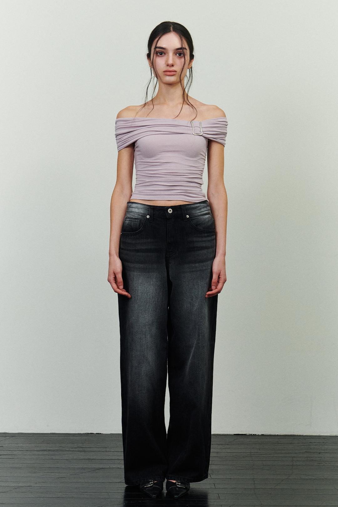 [9/2~] MERRY BUCKLE TOP purple