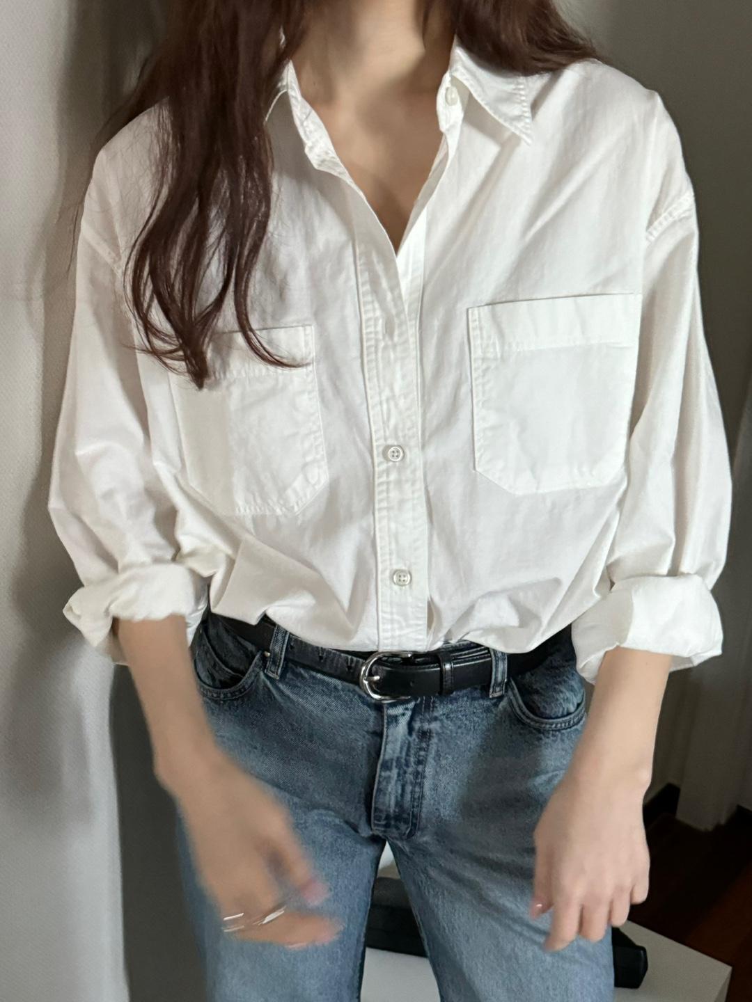 two pocket washing sh-ivory(13일pm7마감)