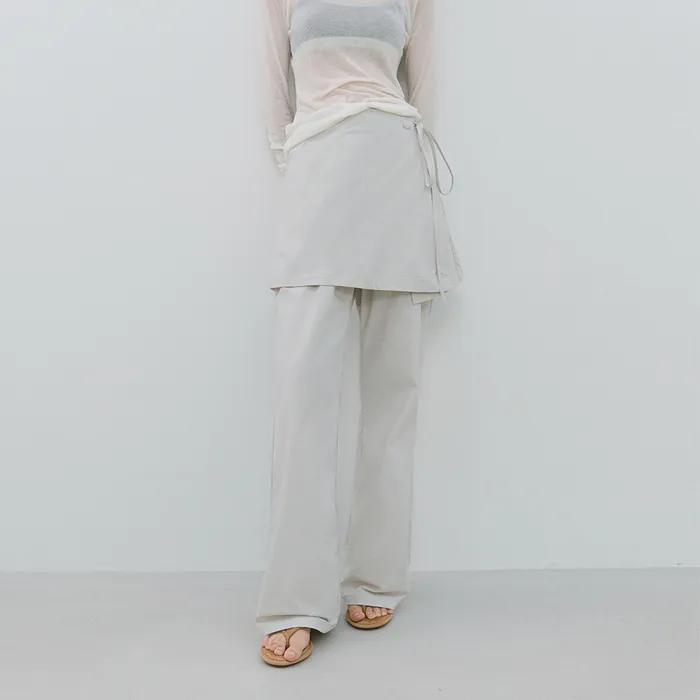 블록쉘 레이어드 스커트 팬츠_Mute Gray