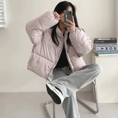 [귀여운 아방핏]파스텔 숏패딩 크롭 아방핏 하이넥