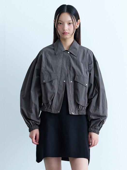 Shirring Casual Short Jumper  Khaki (KE4839M02H)