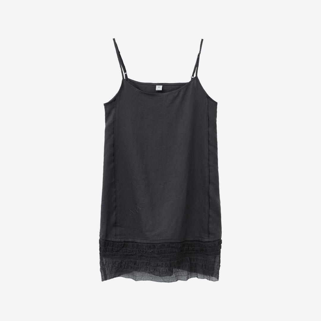 (05.01 PM5:00) women sheer layer dress - charcoal