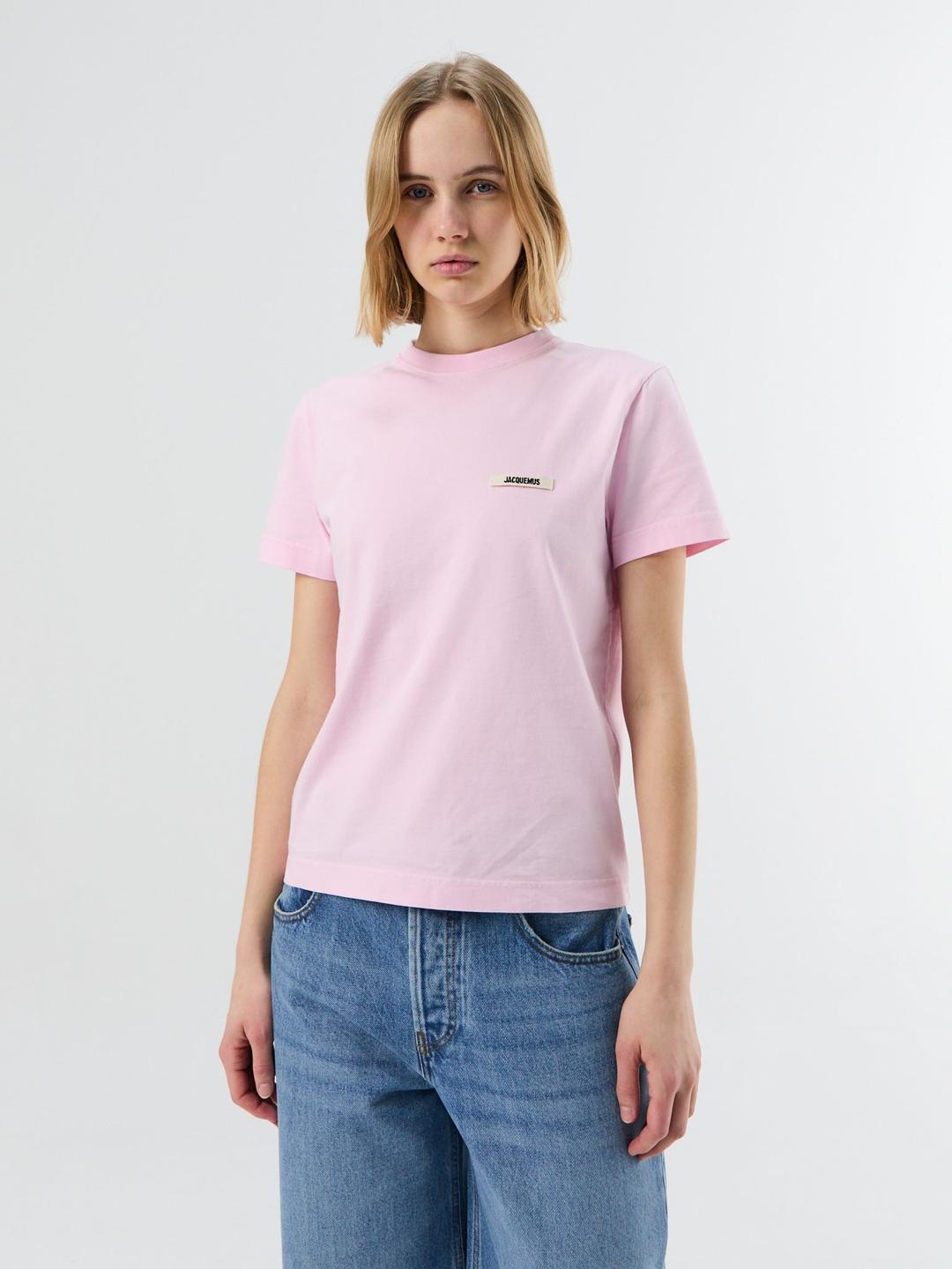 Jacquemus Le T-shirt Gros Grain Mc in Pink