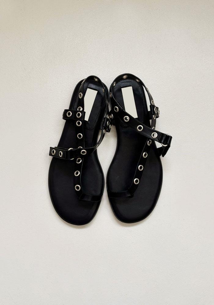 펀칭 벨크로 스트랩 플립플랍 샌들 1.3cm