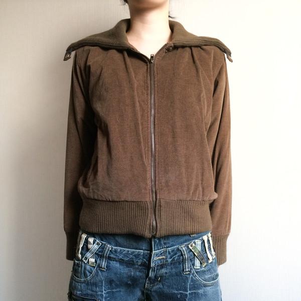 Wide collar point corduroy jacket