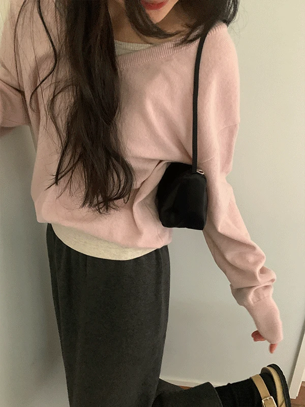 [인기대폭주🏆] 콩포트 여리 루즈핏 브이넥 울니트