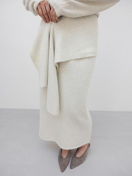 Baby Alpaca Maxi Skirt_Tea