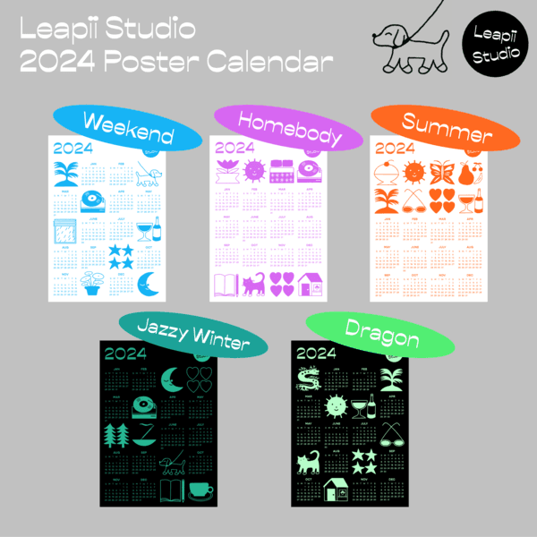 [2024 실크스크린 달력] Silkscreen Calendar by LeapiiStudio