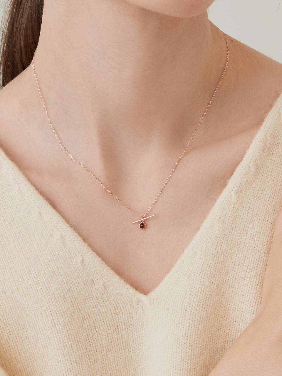 14K 앤럭 탄생석 토글 목걸이 (12종 택1)