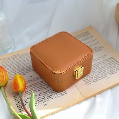 에브리테일 심플 미니 악세사리 보관함 여행용 보석함 케이스, 브라운, 1개 - 보석함/주얼리진열대 | 쿠팡