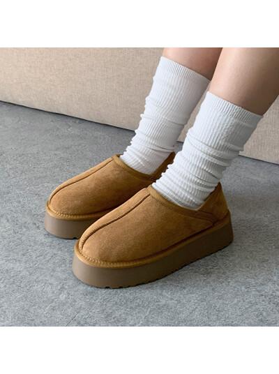 엘칸토 마쯔 여성 스웨이드 슬립온 방한화 4cm LCWC00M44V