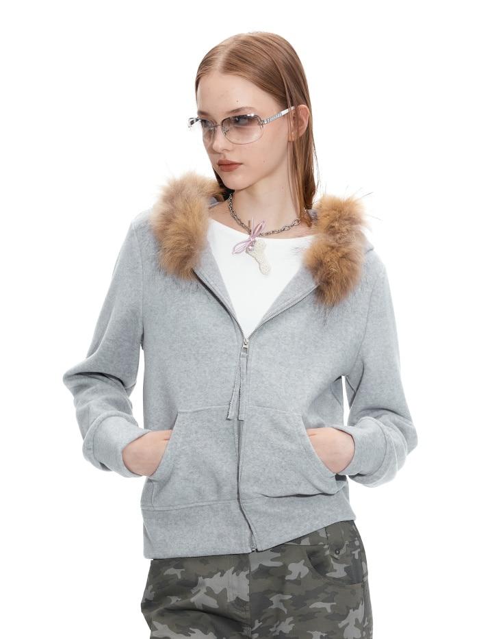 Millennium Soft Fur Hood Zip-up_Gray (10월 6일 출고)
