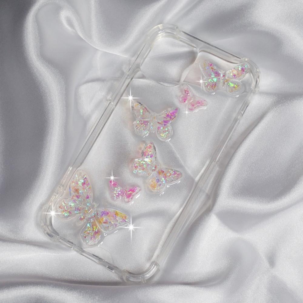 투명 레진 폰케이스 오리엔탈 하이틴 나비 키치 갤럭시S22 아이폰13 케이스 chillday heaven