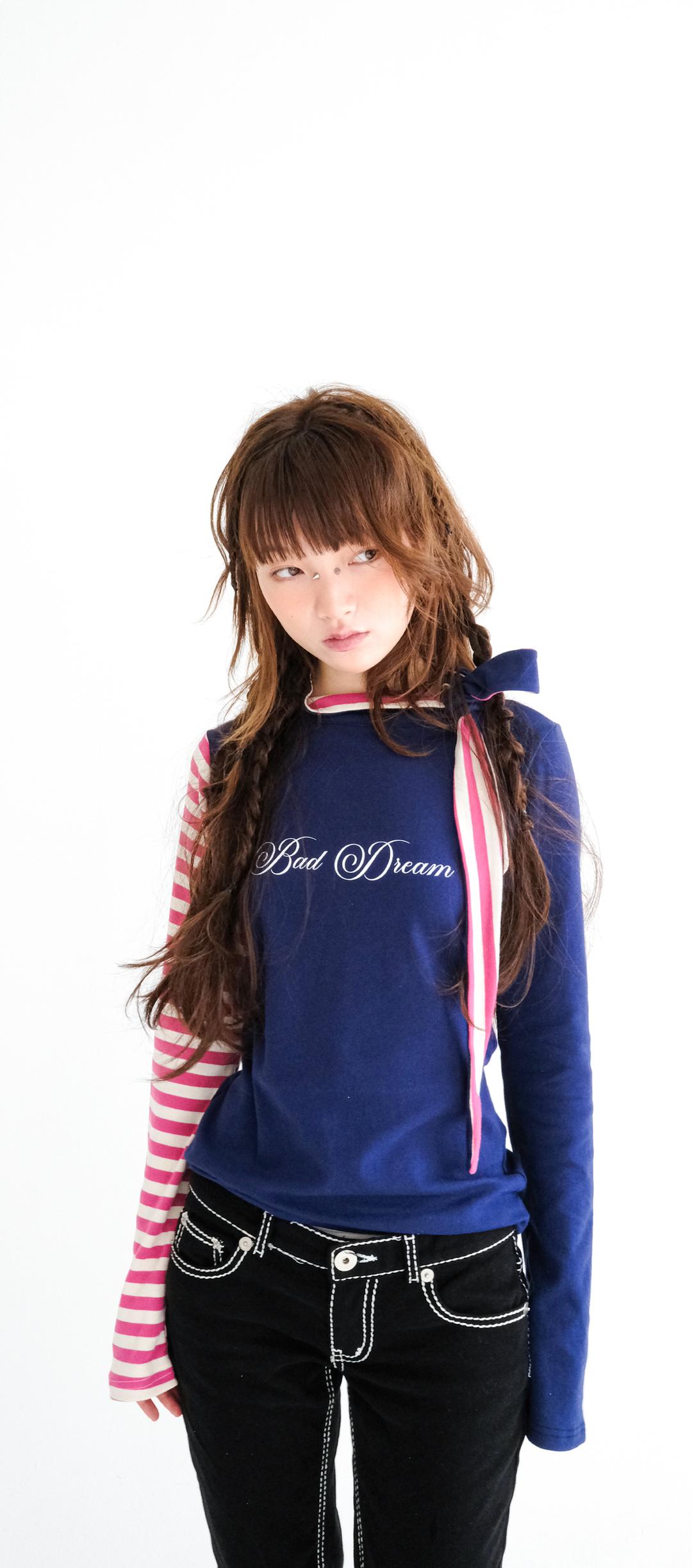 2차★[fa.er.ie] petit scarf stripe turtleneck (navy)