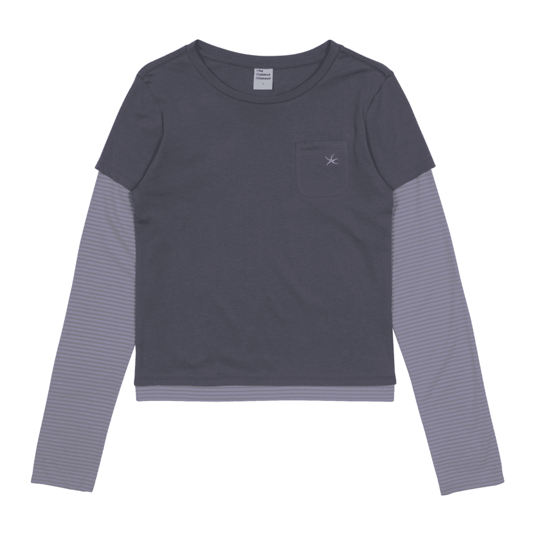 TCM stripe layered long sleeve (charcoal) (9/17 예약배송)