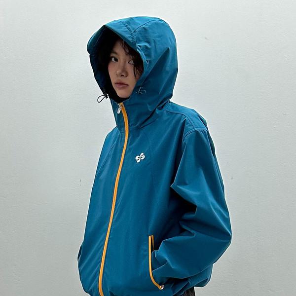 WAVE HOODED JACKET / teal