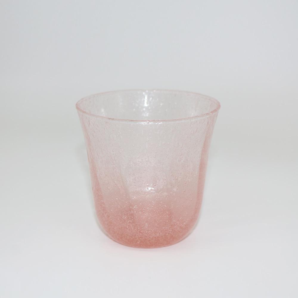 Mouth-Blown Rose-Tinted Frosted Beaker