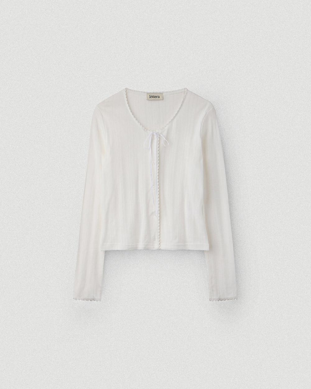 Lace Button Tee_White