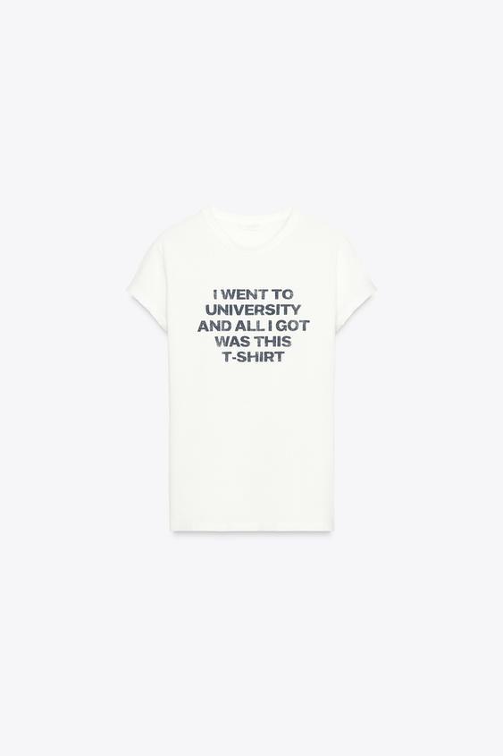 러스틱 텍스트 티셔츠