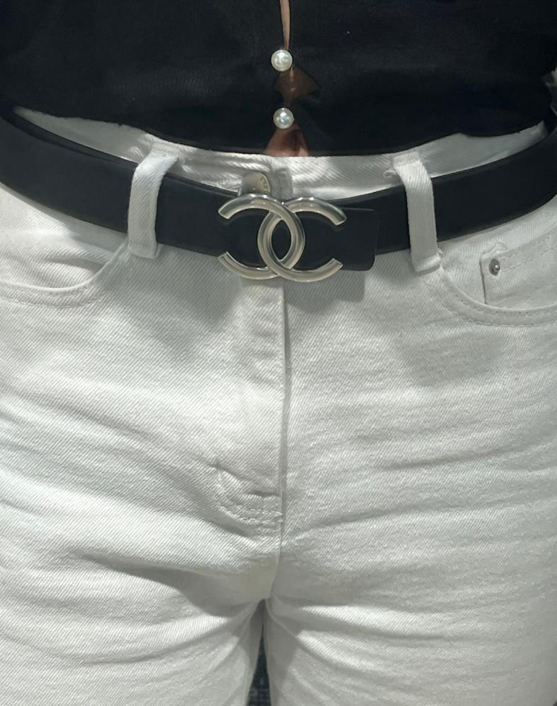 MARKET RHEMES ORDER [CHANEL] CHANEL CC REVERSIBLE BUCKLE BELT BLACK