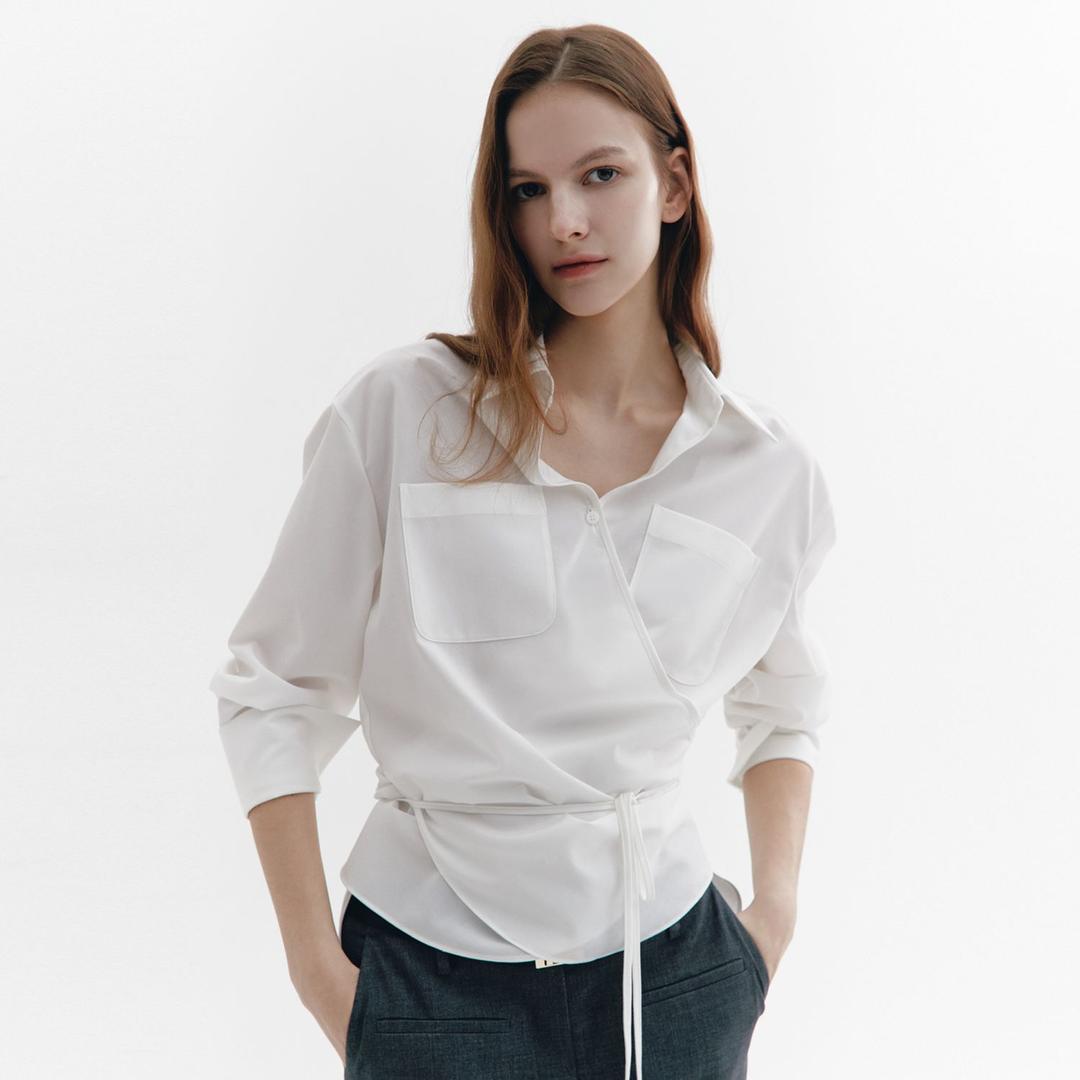 String-up Wrap Shirts OFF WHITE