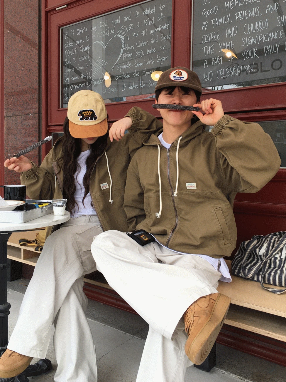 [커플룩/시밀러룩/남녀공용/간절기] 패치 워크 후드 자켓(2color)