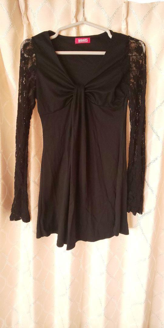 MARS♡マーズ♡ 黒 袖レースリボンワンピ