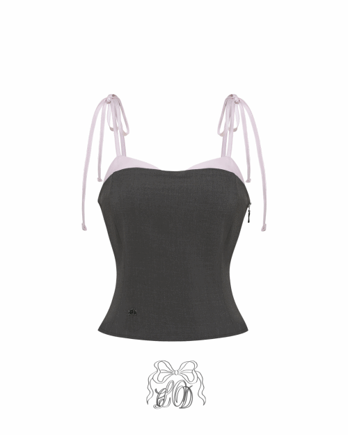 클라우드이모션 [♡MADE♡] fiancée satin & back eyelet top