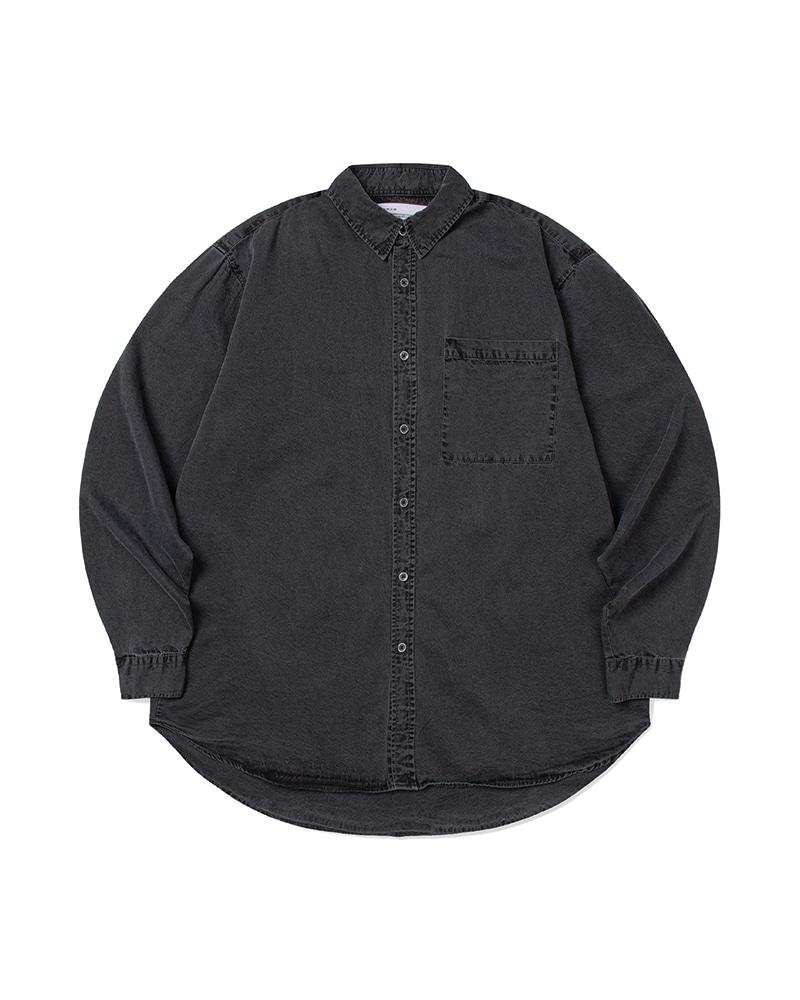 마일드 루즈핏 피그먼트 셔츠 (BLACK)