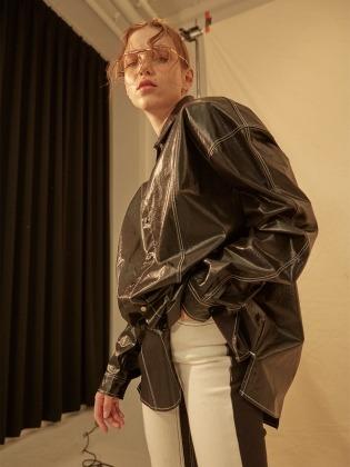 Stitch Point Black Coated Shirts