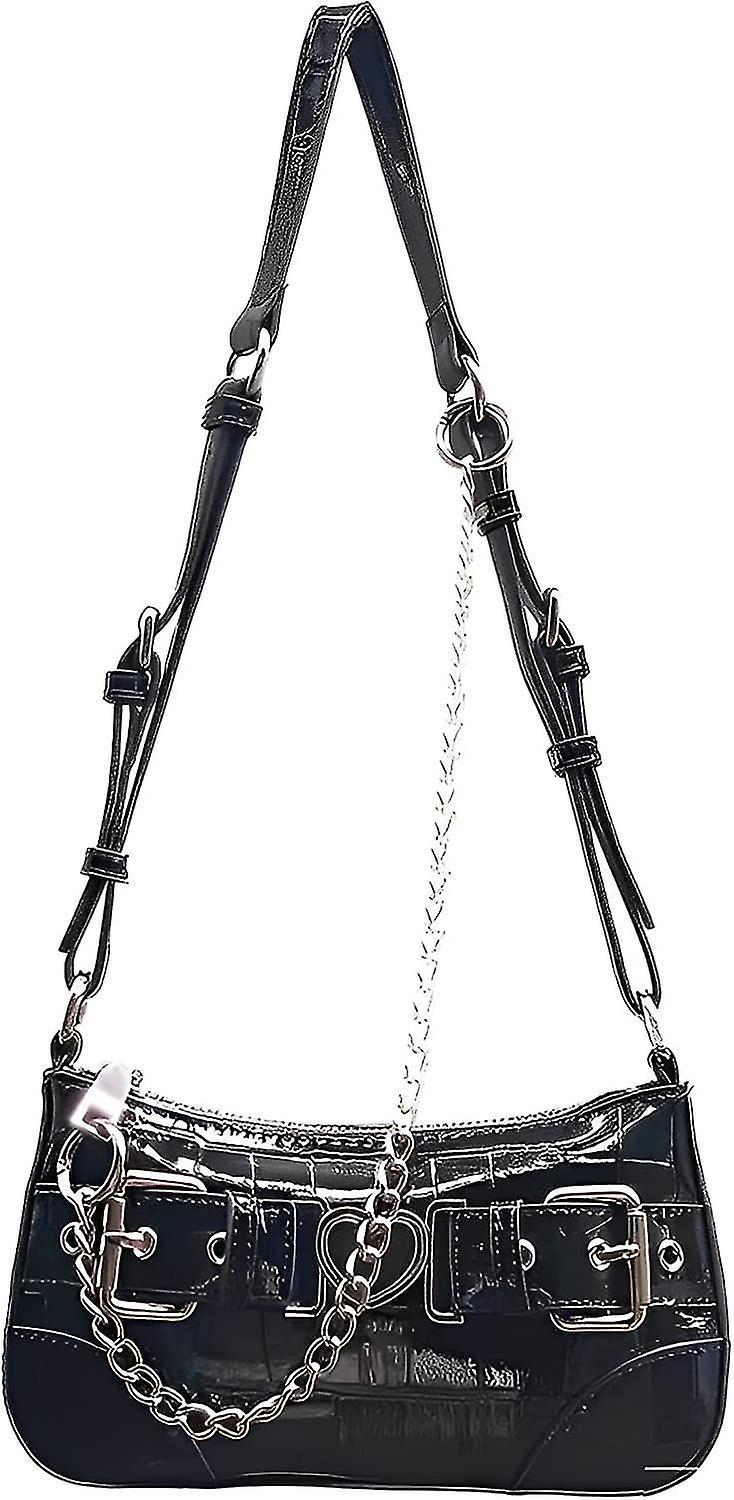 펑크 가방, sourpuss 고딕 토트 지갑 Y2k 멋진 스타일 트렌디 한 여성 숄더백 록 패션 소녀 핸드백