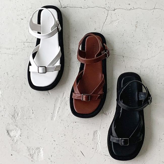 소중 버클 플랫폼 통굽 메리제인 샌들 (3cm)