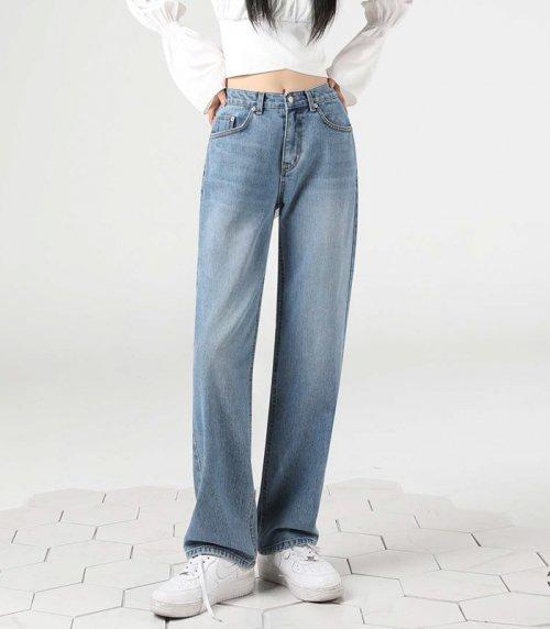 STRAIGHT WIDE DENIM PANTS LIGHT BLUE