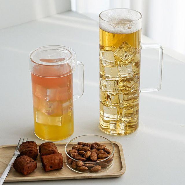 대용량 내열 강화유리컵 홈카페컵 심플 예쁜 유리 머그 아메리카노잔 2size