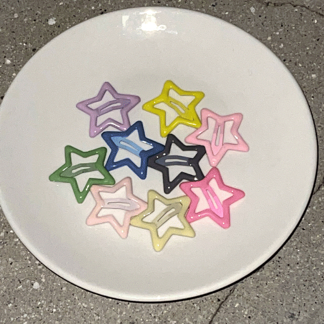 [무배/10개세트] 키키 소프트 컬러 별 똑딱 y2k 키치 헤어핀