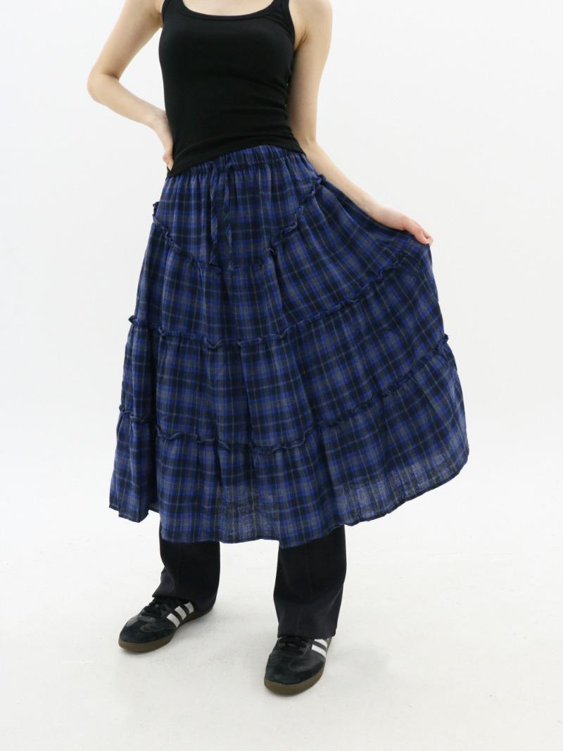 Vintage Check Long Skirt