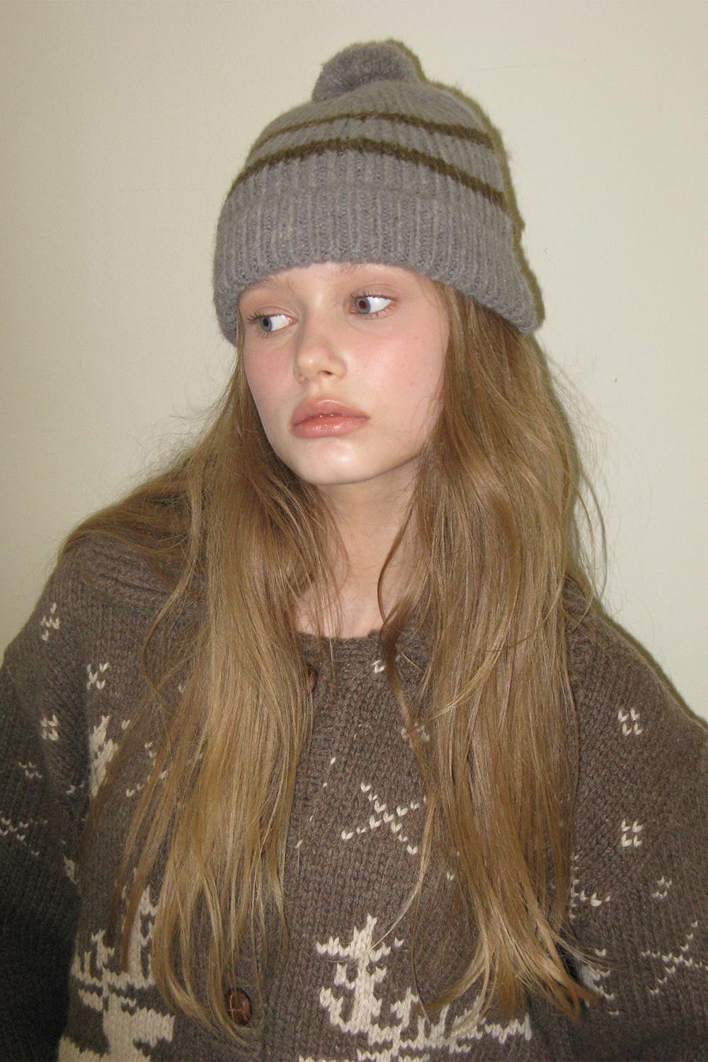 Cozy pom beanie_gray