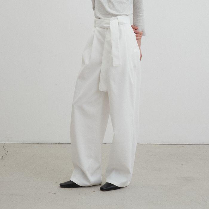 Spring Belted Pants - White