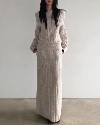 cosy knit  two-piece (2color)